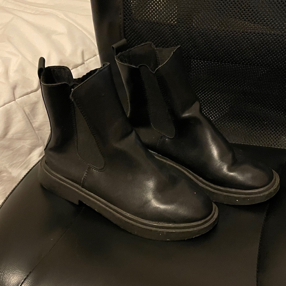 Black Leather Ankle Boots